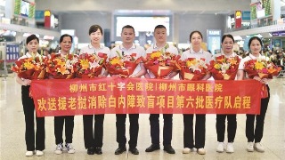 市红十字会医院（市眼科医院）8名医疗队员出征
赴老挝 送光明